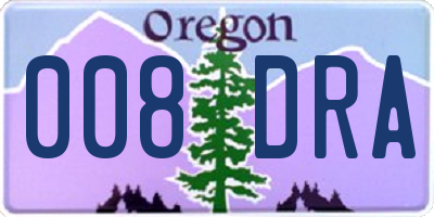 OR license plate 008DRA