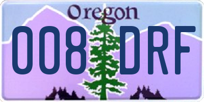 OR license plate 008DRF