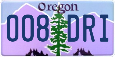 OR license plate 008DRI