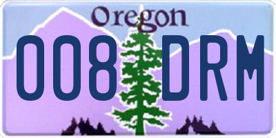 OR license plate 008DRM