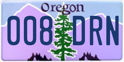 OR license plate 008DRN