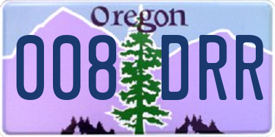 OR license plate 008DRR