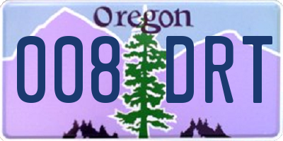 OR license plate 008DRT