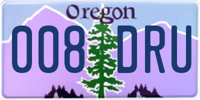 OR license plate 008DRU