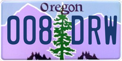 OR license plate 008DRW