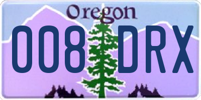 OR license plate 008DRX