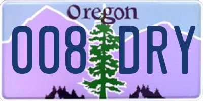 OR license plate 008DRY