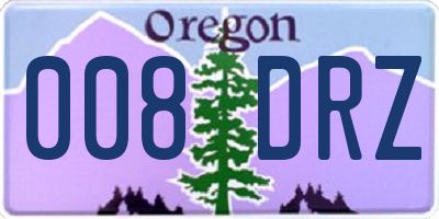 OR license plate 008DRZ