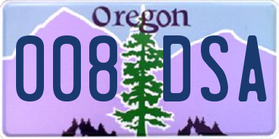 OR license plate 008DSA
