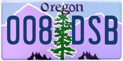 OR license plate 008DSB