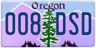 OR license plate 008DSD