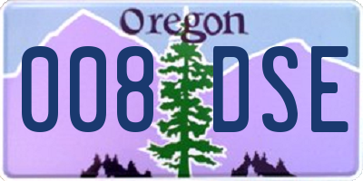 OR license plate 008DSE