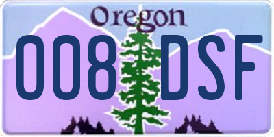 OR license plate 008DSF