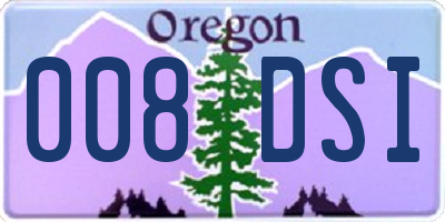 OR license plate 008DSI
