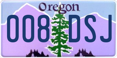 OR license plate 008DSJ
