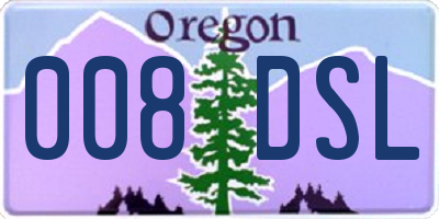 OR license plate 008DSL