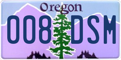OR license plate 008DSM