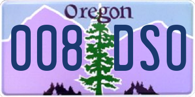 OR license plate 008DSO