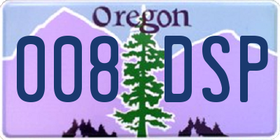 OR license plate 008DSP