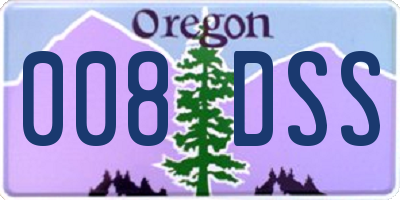 OR license plate 008DSS