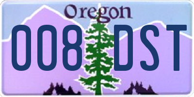 OR license plate 008DST