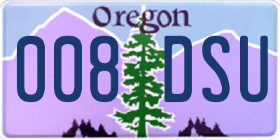 OR license plate 008DSU