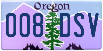 OR license plate 008DSV