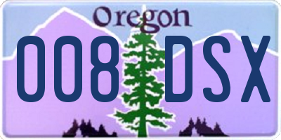 OR license plate 008DSX