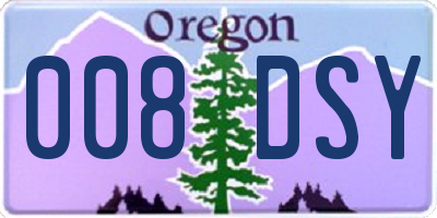 OR license plate 008DSY