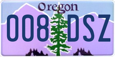 OR license plate 008DSZ
