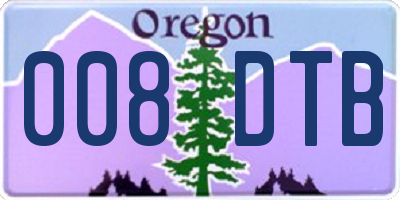 OR license plate 008DTB