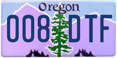 OR license plate 008DTF