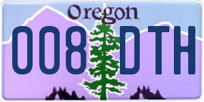 OR license plate 008DTH