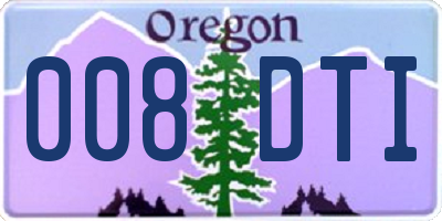 OR license plate 008DTI