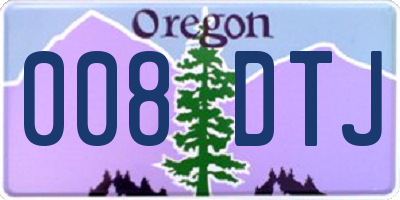 OR license plate 008DTJ