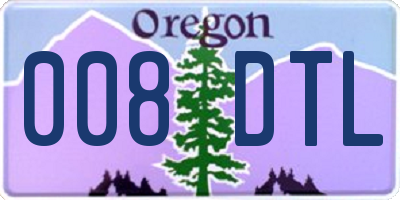 OR license plate 008DTL
