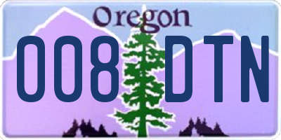OR license plate 008DTN