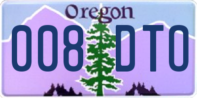 OR license plate 008DTO