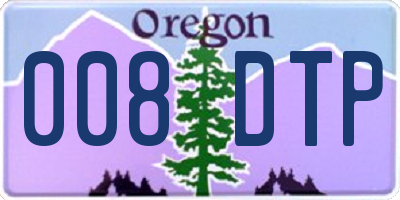 OR license plate 008DTP