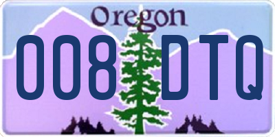 OR license plate 008DTQ