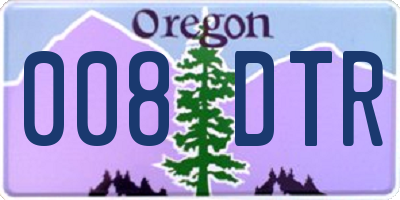 OR license plate 008DTR