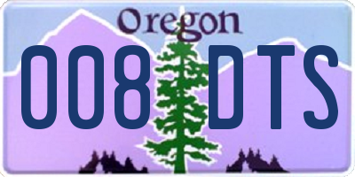 OR license plate 008DTS
