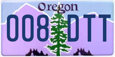 OR license plate 008DTT
