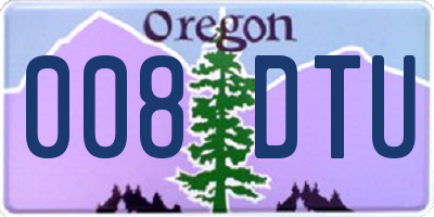 OR license plate 008DTU