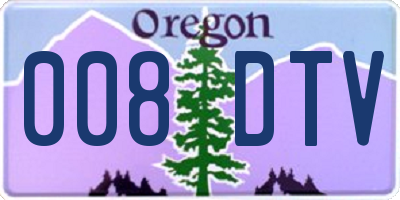 OR license plate 008DTV