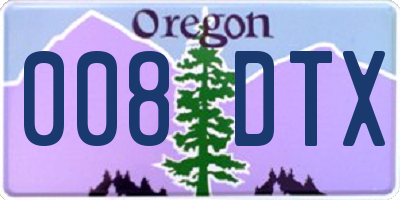 OR license plate 008DTX