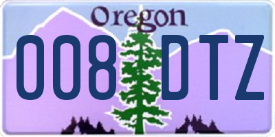 OR license plate 008DTZ
