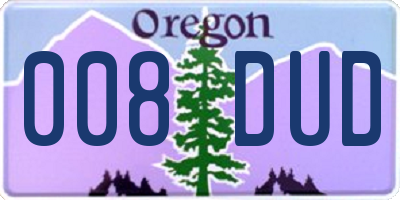 OR license plate 008DUD
