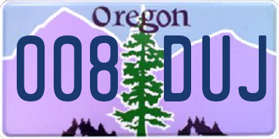 OR license plate 008DUJ