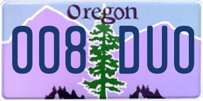 OR license plate 008DUO